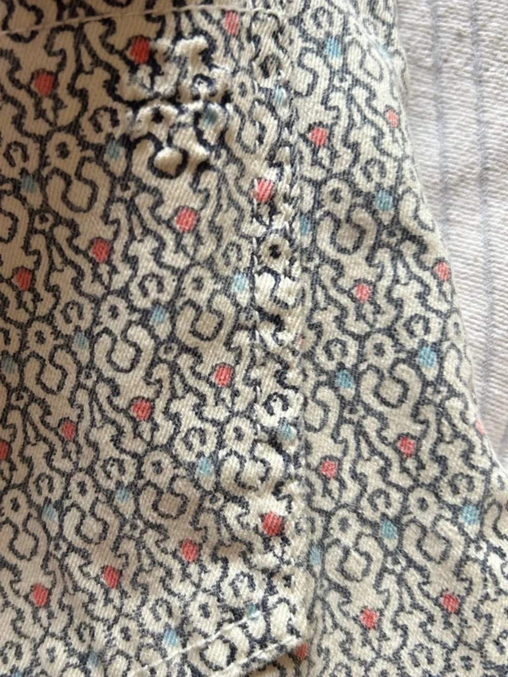 Tory Burch EUC Ivory arabesque print ombré jeans Size 26